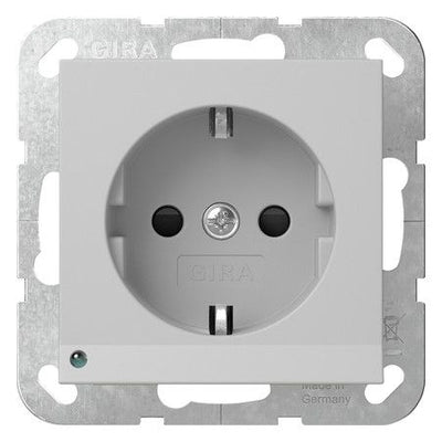 GIRA 4170015 SCHUKO-Steckdose LED-Leu.+ Shutter System 55 Grau matt (lackiert)