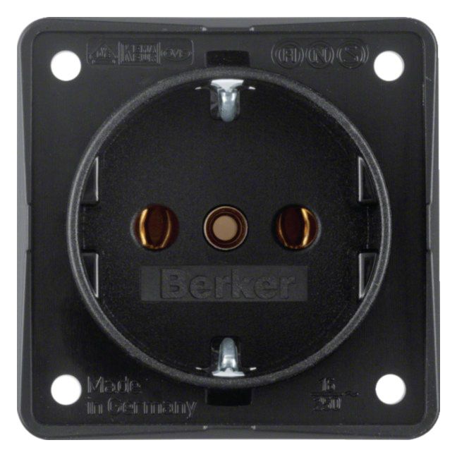 Berker 9418505 Steckdose SCHUKO Integro schwarz matt