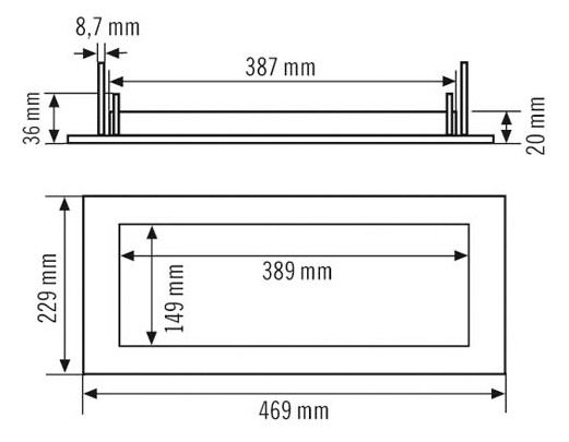 Esylux Universal Einbaurahmen 430 f.Leuchten ELX u.SLX EN10077234