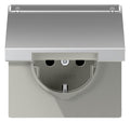 Jung AL1520NAKL SCHUKO Steckdose Klappdeckel Schriftfeld LS Aluminium
