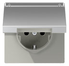 Jung AL1520NAKL SCHUKO Steckdose Klappdeckel Schriftfeld LS Aluminium