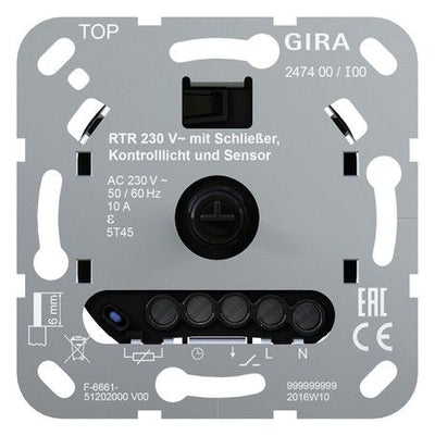 GIRA 247400 Raumtemperaturregler 230V Schließer Kontroll FBH Einsatz