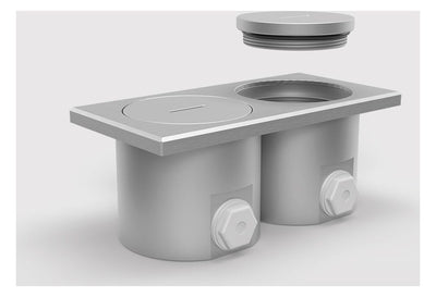 Bodensteckdose 7602AW 2x Schuko, EV1 7602AW-1-3