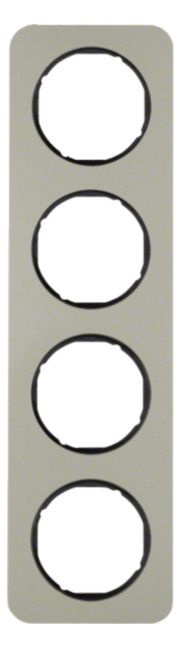 Berker 10142104 Rahmen 4fach R.1 Edelstahl/schwarz