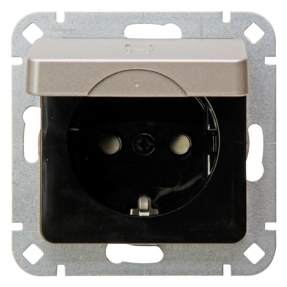 Kopp 914920000 HK02 Schuko Steckdose Klappd.erh.Ber.schutz stahl
