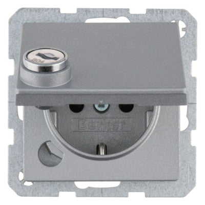 Berker 41636084 SCHUKO Steckdose m.Schraub-Liftklemmen Klappd.Schloss