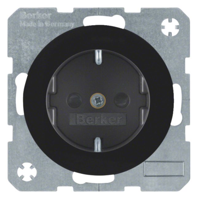 Berker 47232045 Steckdose SCHUKO m.erh.BS R.1/R.3 schwarz glänzend