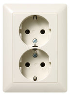 Jung AS5020NU SCHUKO Zweifach Steckdose o.Kralle f.60er Dose Serie AS/CD weiß