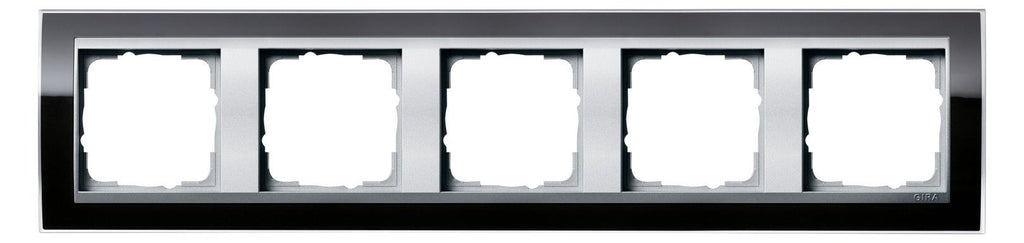 GIRA 0215736 Abdeckrahmen 5fach Zwischen rahmen F/Alu Event Klar Schwarz