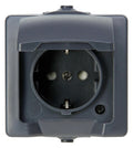 Kopp 107815006 NAUTIC Schuko Steckdose Klappd.erh.Ber.schutz anthrazit