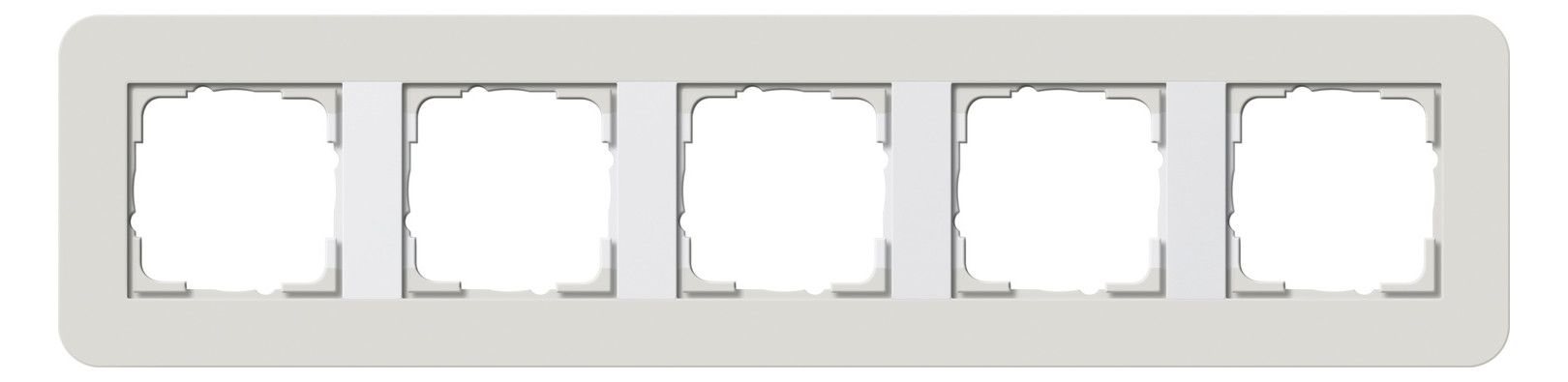 GIRA 0215411 Abdeckrahmen 5fach E3 Hellgrau/Reinweiß glänzend Soft-Touch