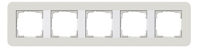 GIRA 0215411 Abdeckrahmen 5fach E3 Hellgrau/Reinweiß glänzend Soft-Touch
