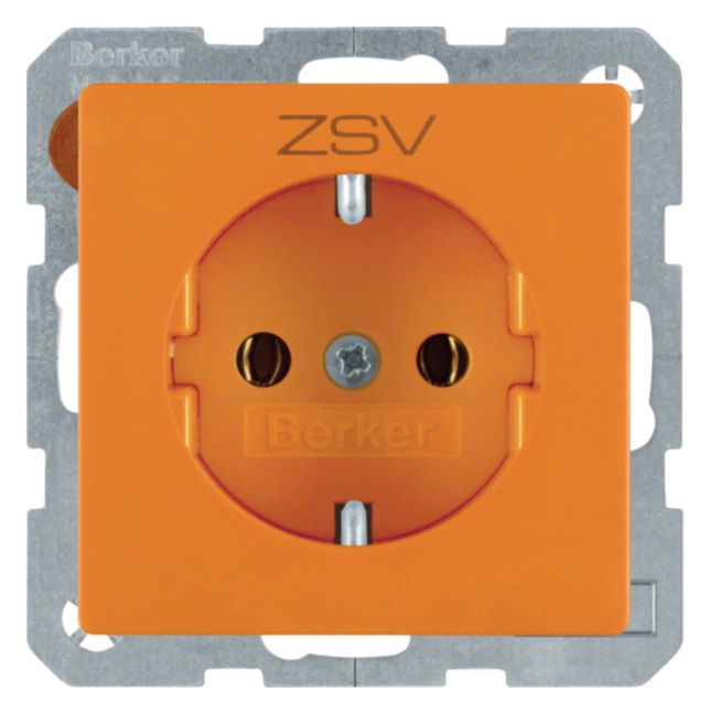 Berker 47436007 Steckdose SCHUKO m.Aufdruck Q.1/Q.3 orange samt