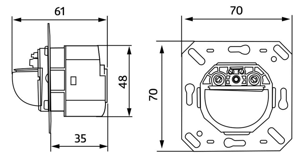 BEG 92666 Indoor 180-R11-48V-3A o.Rahmen LUXOMAT Bewegungsmelder Sensoreinsatz UP
