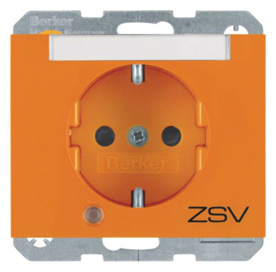Berker 41107114 Steckdose SCHUKO+LED Kontroll B-feld+erh.BS K.1 orange glänz.