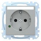 Mert MEG 2305-0460 SCHUKO-Steckdose BRS m.ÜSS+Schriftfeld StK aluminium System M