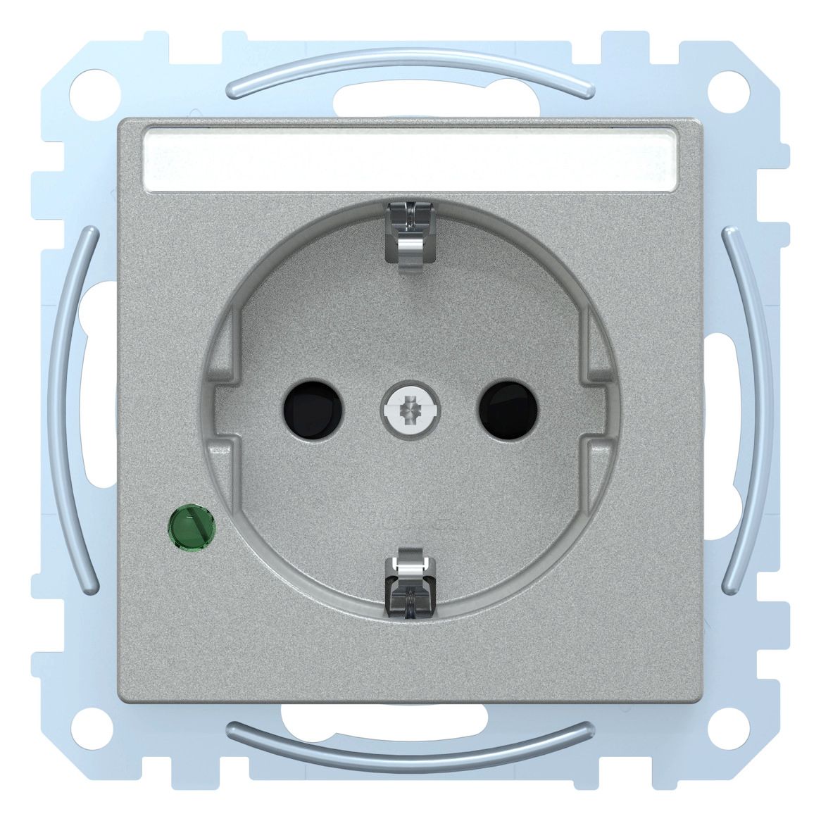 Mert MEG 2305-0460 SCHUKO-Steckdose BRS m.ÜSS+Schriftfeld StK aluminium System M