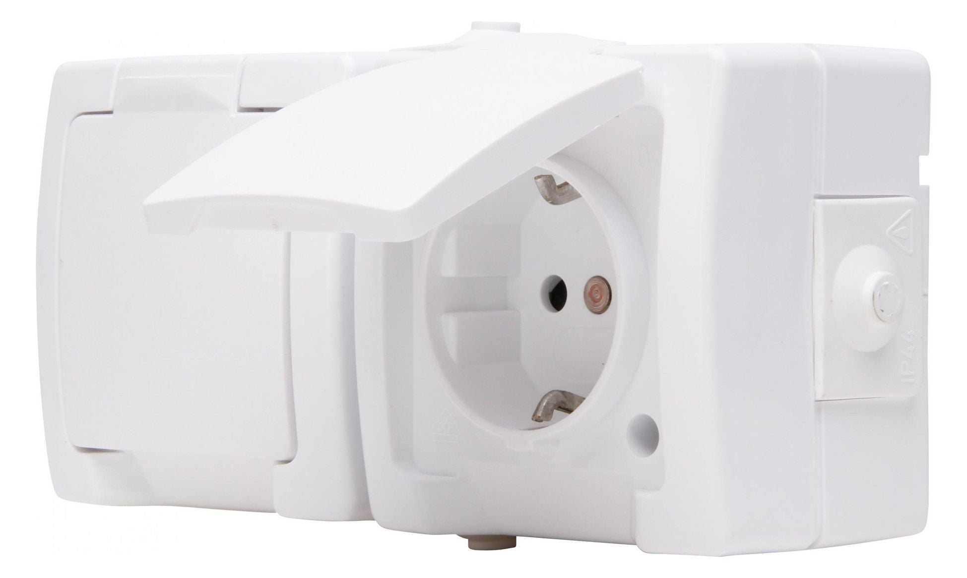 Kopp 137002003 NAUTIC Schuko Steckdose 2f Klappd.erh.Ber.schutz waagerecht