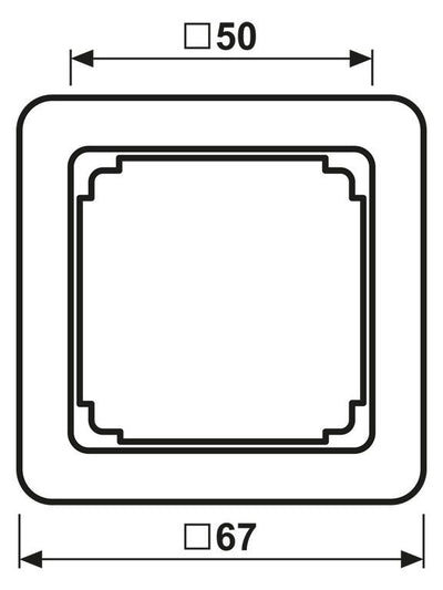 Jung CD590ZLG Zwischenrahmen f.Abdeckung 50x50mm lichtgrau