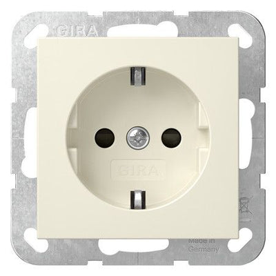 GIRA 475501 SCHUKO-Steckdose m.Shutter o.Krallen System 55 Cremeweiß glänzend