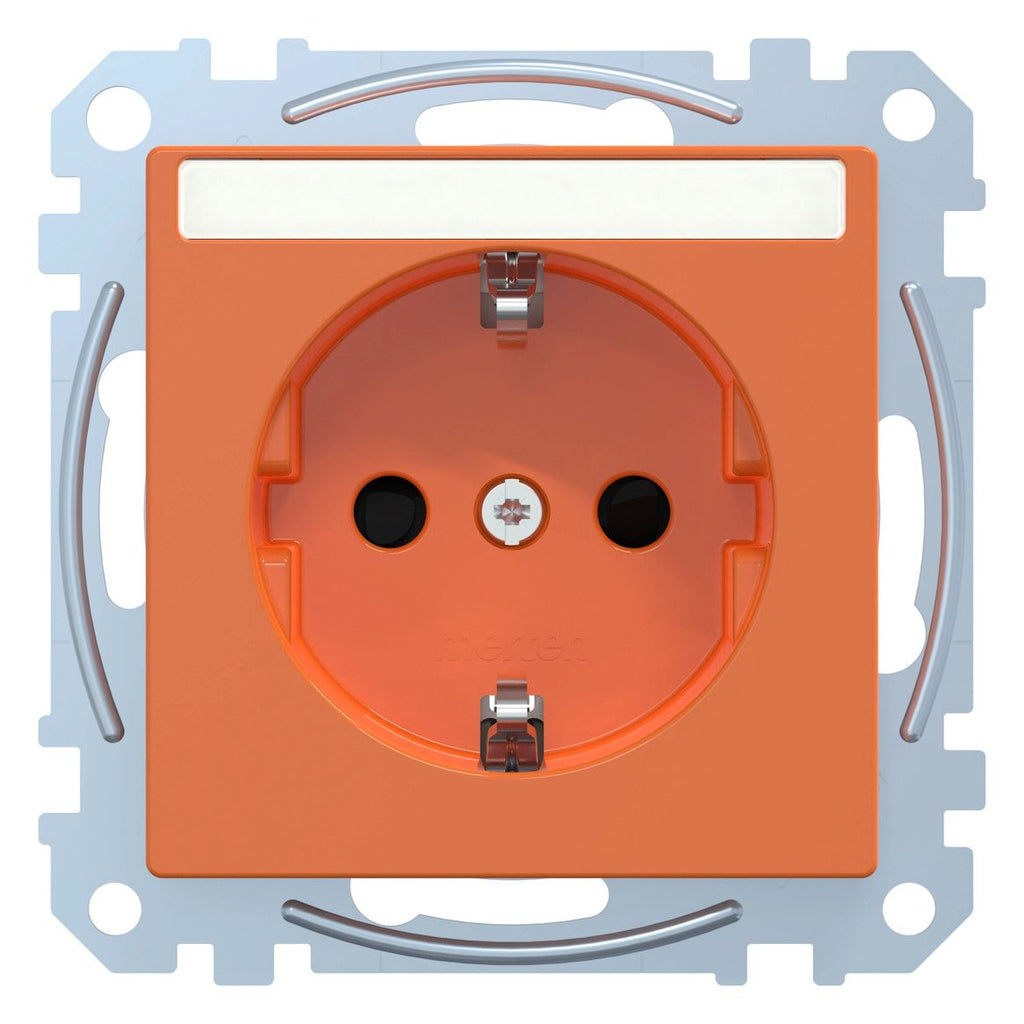 Mert MEG 2302-0302 SCHUKO-Steckdose BRS Sonder m.Schriftfeld StK ZSV orange S.M