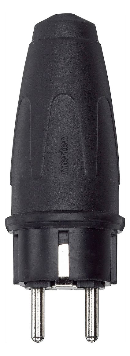 Mert 122151 Gummi-SCHUKO-Stecker schwarz
