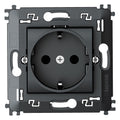 BTicino L4141MA Schuko Steckdose m.erh.Ber.schutz,Tragring SL Anthrazit