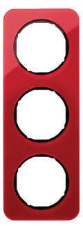 Berker 10132344 Rahmen 3fach R.1 Acryl rot transp./schwarz glänzend
