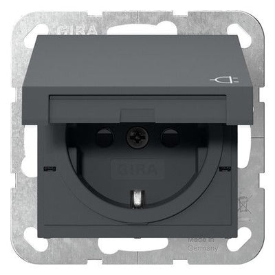 GIRA 475428 SCHUKO-Steckdose KD+Shutter SRK System 55 Anthrazit