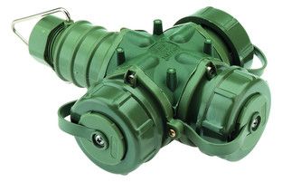 Bals 7423 Schuko-Dreiwegekupplung TN 16A 3p IP67 bronzegrün belg./franz.