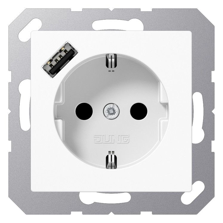 Jung A1520-18AWW SCHUKOsteckdose m.USB Typ A
