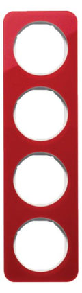 Berker 10142349 Rahmen 4fach R.1 Acryl rot transp./polarweiß glänzend