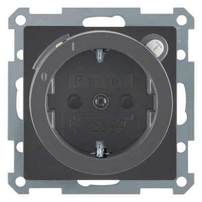Berker 47086086 Steckdose SCHUKO+Fi u.erh.BS Q.1/Q.3 anthrazit samt