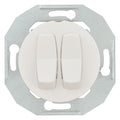 Elso WDE011026 Doppel-Wechselschalter, m.Zentralplatte weiss RENOVA/ Schneider