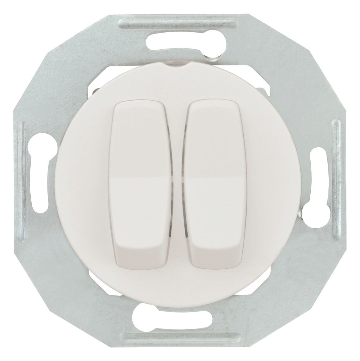 Elso WDE011026 Doppel-Wechselschalter, m.Zentralplatte weiss RENOVA/ Schneider