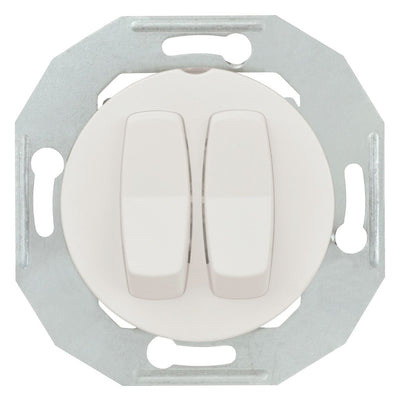 Elso WDE011026 Doppel-Wechselschalter, m.Zentralplatte weiss RENOVA/ Schneider