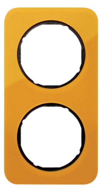 Berker 10122334 Rahmen 2fach R.1 Acryl orange transp./schwarz glänz.