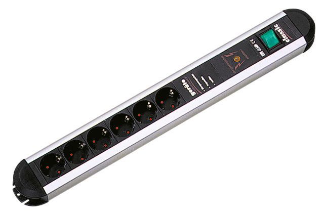 Bachmann 331.071 PRIMO 6xSchuko GVS 1xSchalter Strom 1,75m Schuko