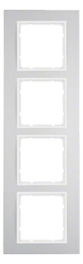 Berker 10143904 Rahmen 4fach B.3 Alu/polarweiß