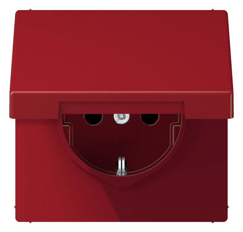Jung LS1520BFKIKLRT SCHUKO Steckdose m.Klappdeckel KI rot