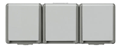 Siemens 5UB4732 DELTA fläche IP44 SCHUKO Steckdose Kombination 3fach waagerecht