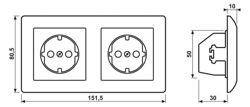 Jung AS1522 Kabel-Kanal-SCHUKO-Steckdose 2fach