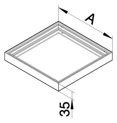 Hager UDAR235 Aufstockrahmen Gr.2 zur Erhöhung der Universal-Bodendose um 35mm