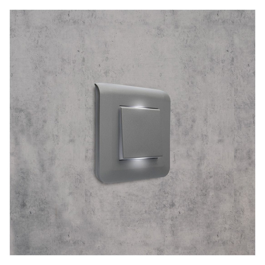 Legrand 079211L MSC Wechselschalter 10A (SL) 2-modulig beleuchtbar Aluminium