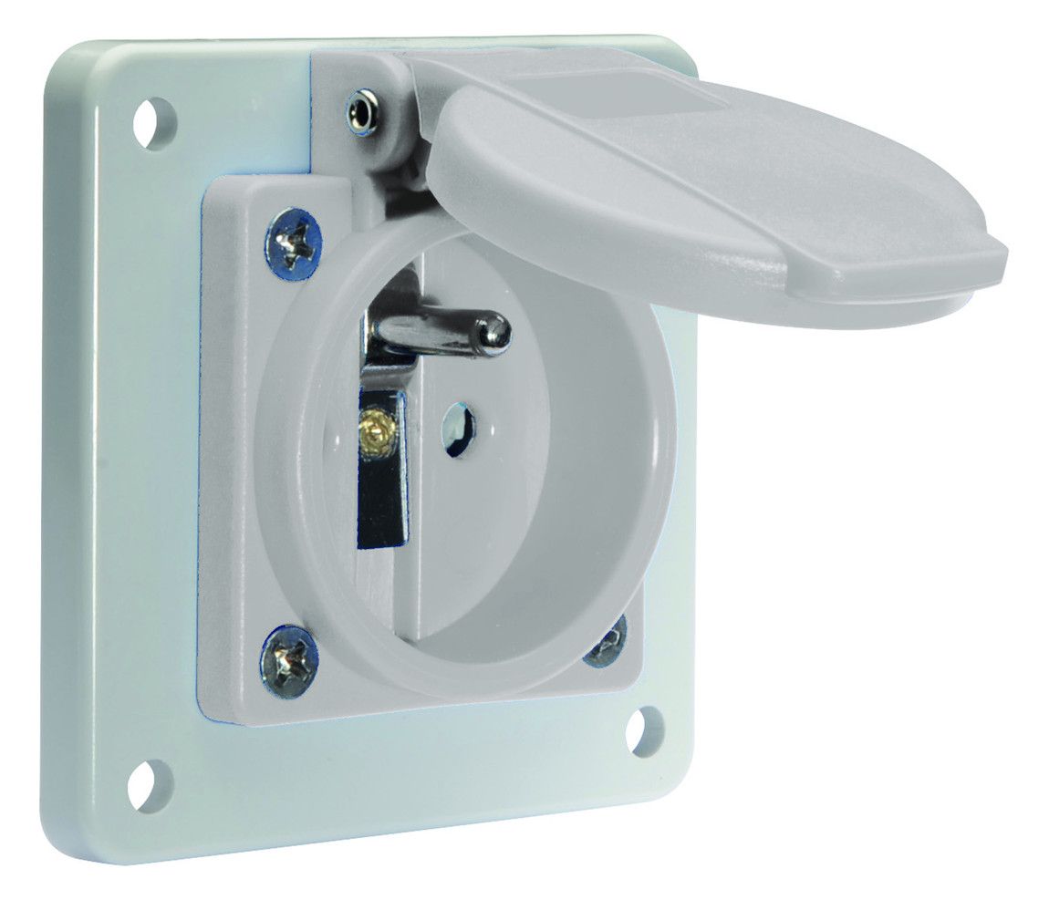 Bals 71122 Schuko-Anbausteckdose QC 16A 3p IP54 grau belg./franz.