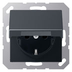 Jung A1520BFKLANM SCHUKO Steckdose Klappd. bruchs. Serie anthrazit matt