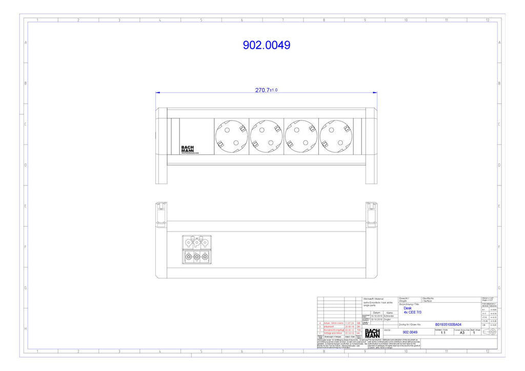 Bachmann 902.0049 DESK 4xSchuko GST18