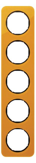 Berker 10152334 Rahmen 5fach R.1 Acryl orange transp./schwarz glänz.