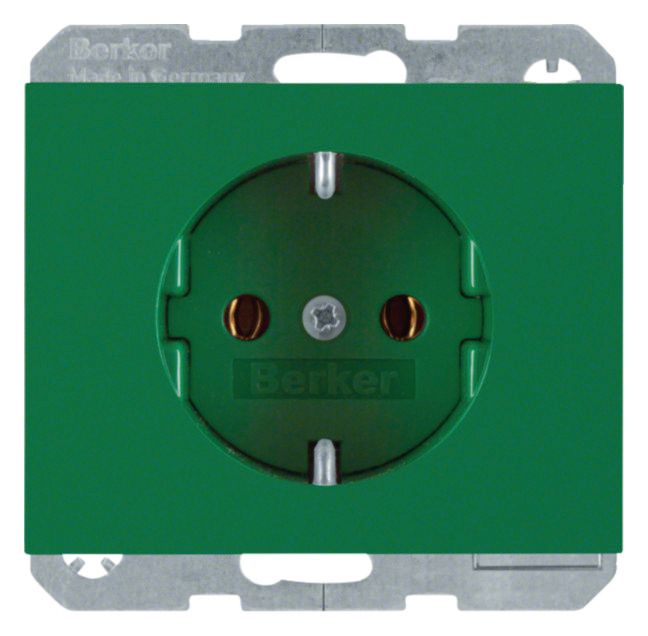 Berker 47157013 Steckdose SCHUKO K.1/K.5 grün glänzend