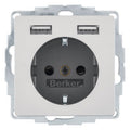 Berker 48036084 Steckdose SCHUKO/USB Q.x alu samt